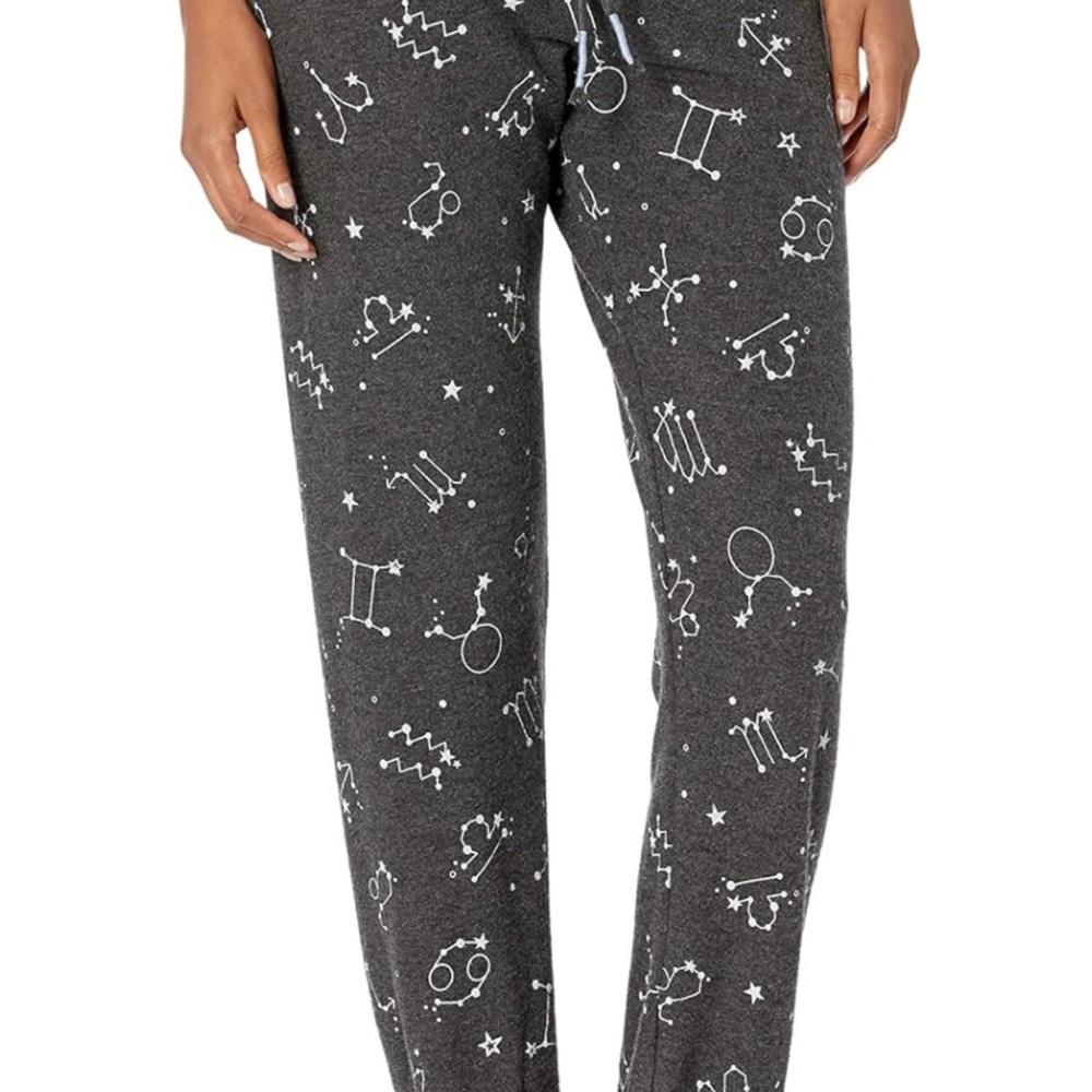 NWT PJ Salvage Dark Gray “what’s your sign” top and bottom sweat set Size S